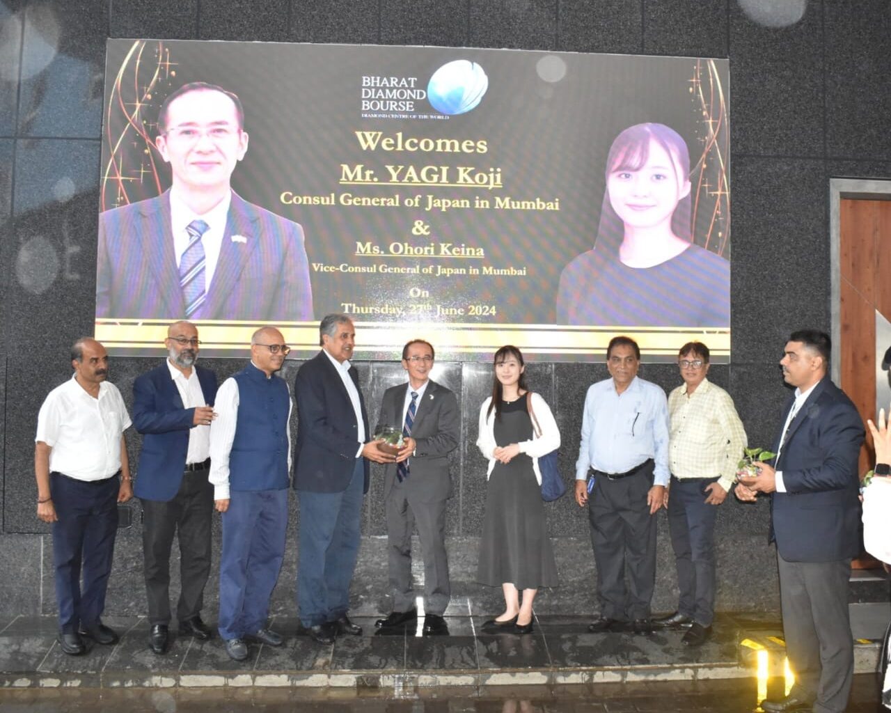 Visit of Japanese Consulate General Mr. Yagi Koji and Economic Advisor Ms. Leila Kazi to Bharat Diamond Bourse Strengthens Bilateral Relations