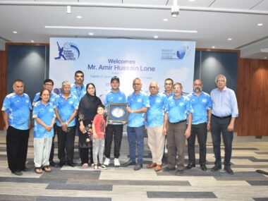 Mr. Amir Hussain Lone inaugurating the Padel Court & Box Cricket 3rd Season at Bharat Diamond Bourse (BDB).