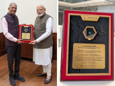 Govind Dholakia Gifts Prime Minister Modi a 2.12-Carat India-Shaped Diamond